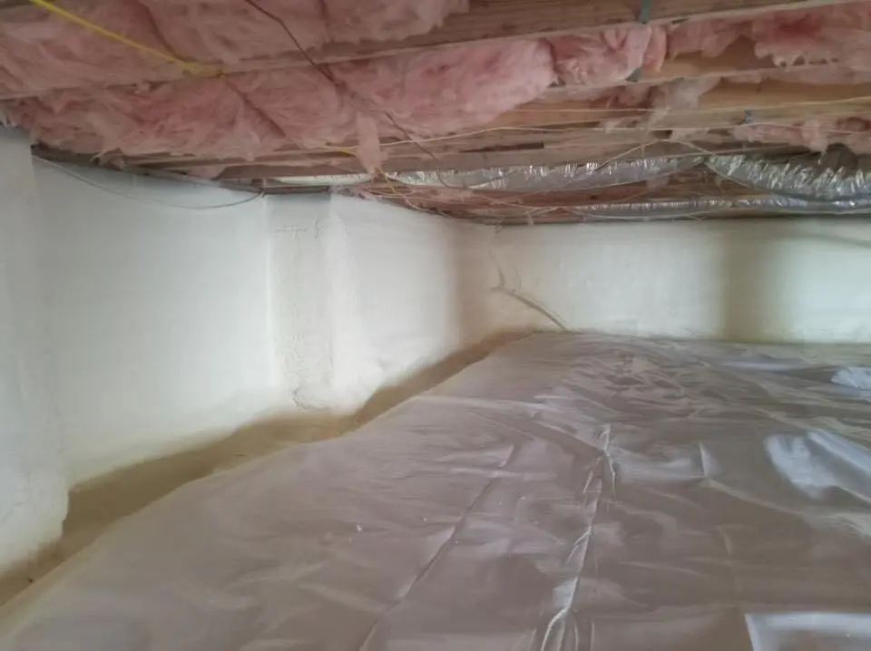 Crawl space encapsulation with closed-cell spray foam for Attic Insulation in Harrisonville